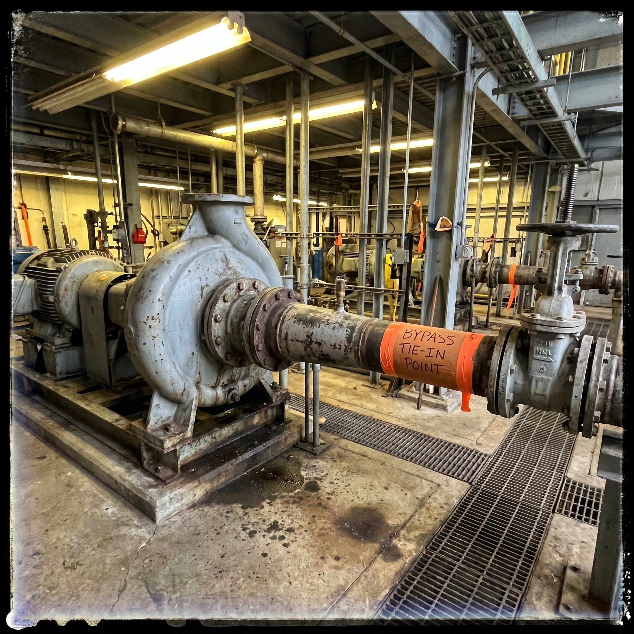 Pump skid overview — discharge side